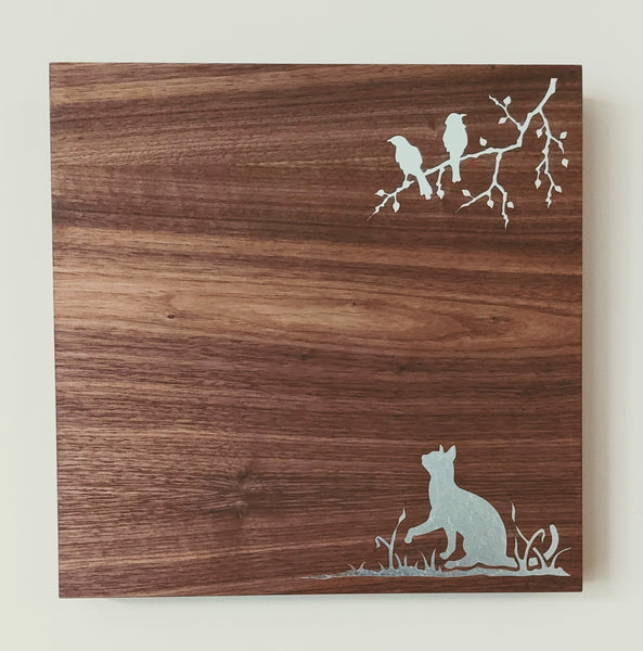Cat with Birds Magnet Board