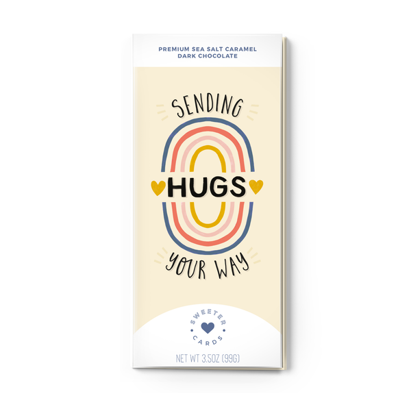 Sending Hugs Sea Salt Caramel Dark Chocolate Card