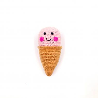 Friendly Ice Cream Rattle - Various Colours