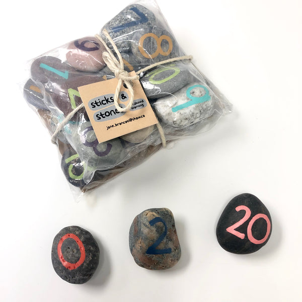 Hand Painted Stone Numbers Set