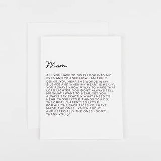 Mom Letter Greeting Card