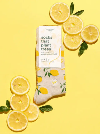 Socks That Plant Trees (Beige Lemons)