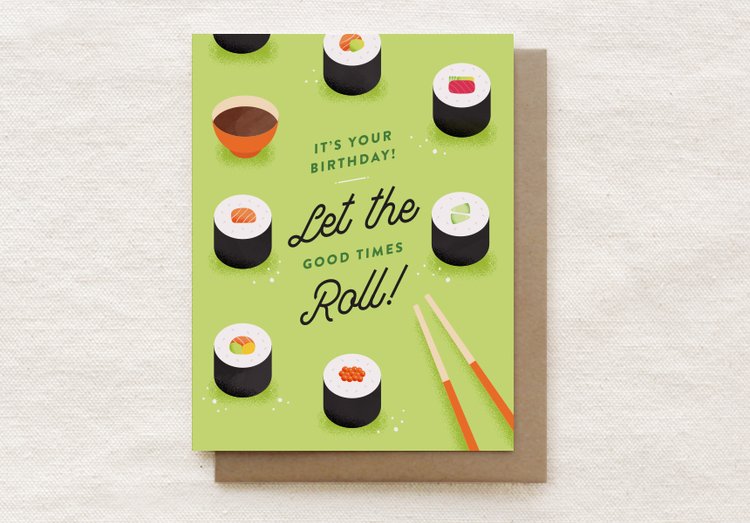 Sushi Birthday Card