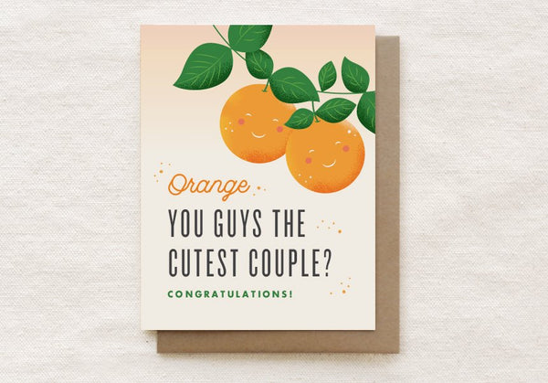 Orange Wedding Card