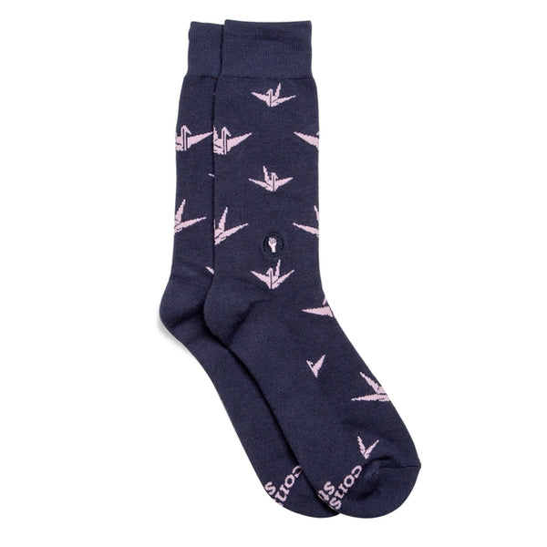 Socks That Fight For Equality (Navy Cranes)