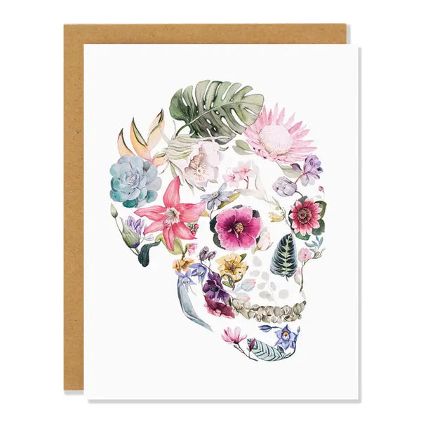 Flower Skull Card