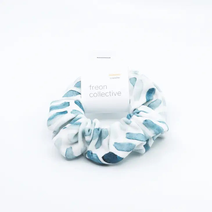 Organic Cotton Hair Scrunchie - Watercolour Chevron