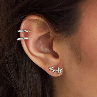 Star Earrings - Mix and Match - Ear Cuff & Stud Set