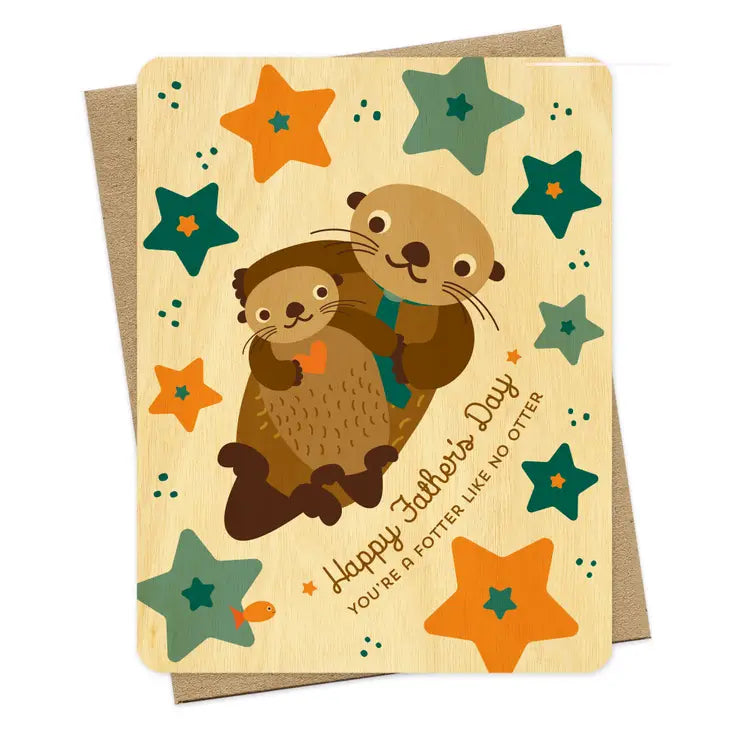 Otter Dad Wood Father's Day Card