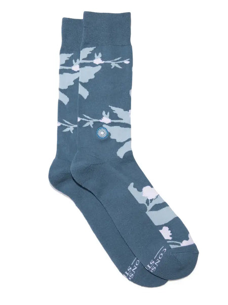 Socks That Support Mental Health (Blue Floral)