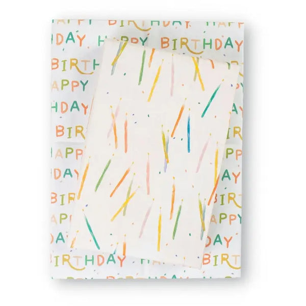 Candles/ Happy Birthday  • Double-Sided Eco Wrapping Paper