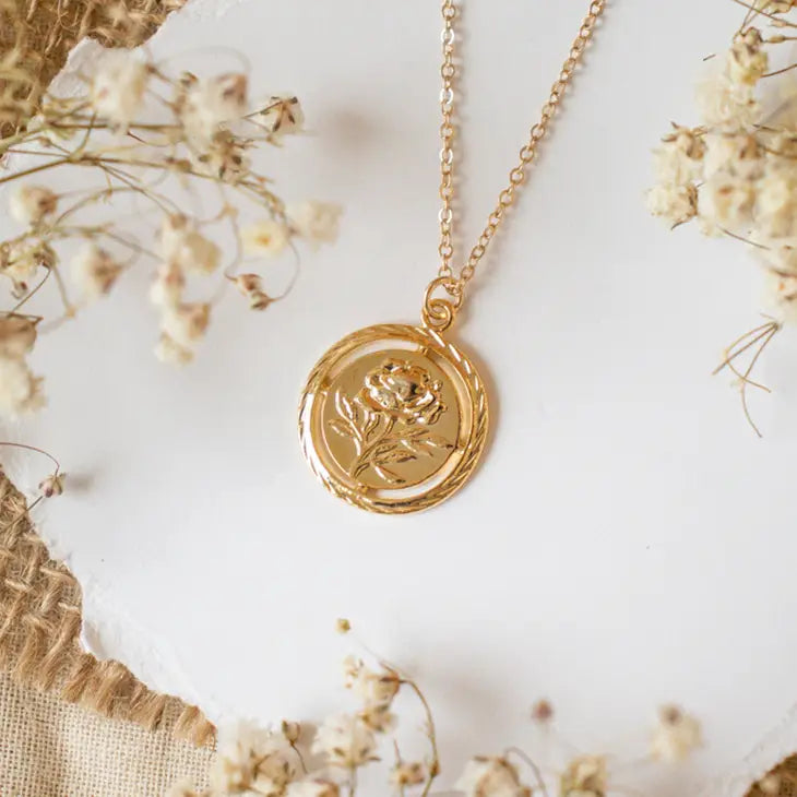 Vintage Rose Medallion Necklace