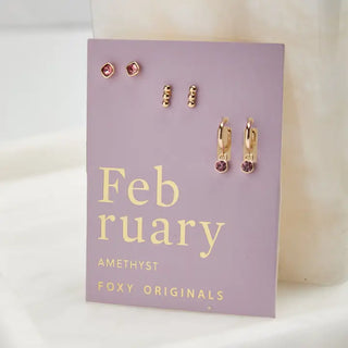 February Birthstone Earrings