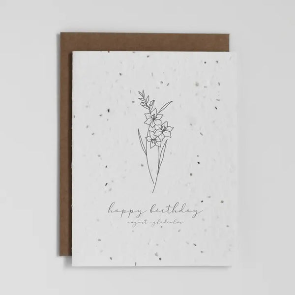 Plantable Card - August Birth Flower (Gladiolas)