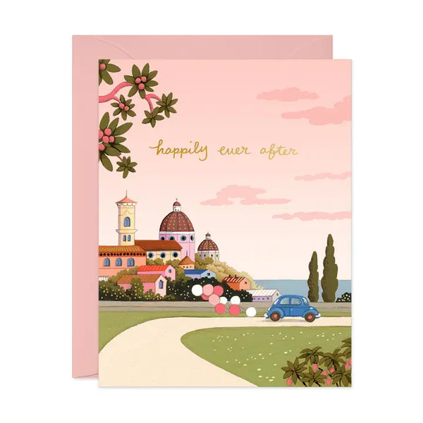 Under Pink Skies Wedding Card