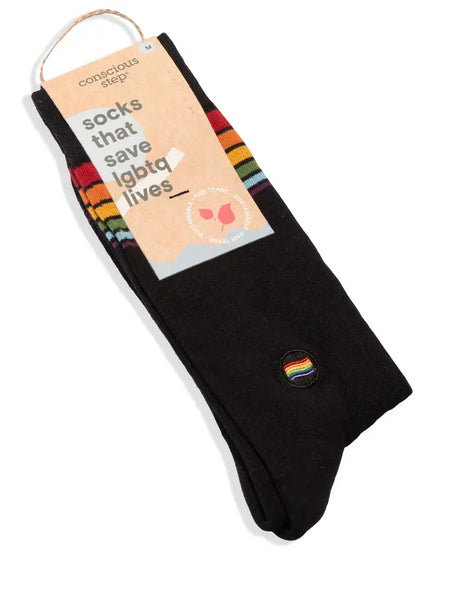 Socks that Save LGBTQ Lives - Classic (Alternating Rainbow Stripes)