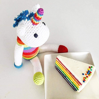 Rainbow Unicorn Rattle  - Large