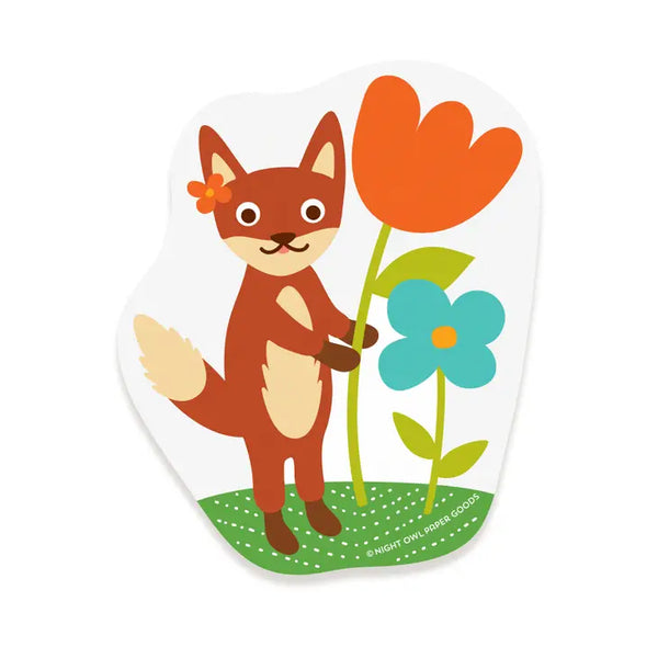 Fox Flower Vinyl Sticker