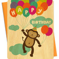 Birthday Monkey Wood Card