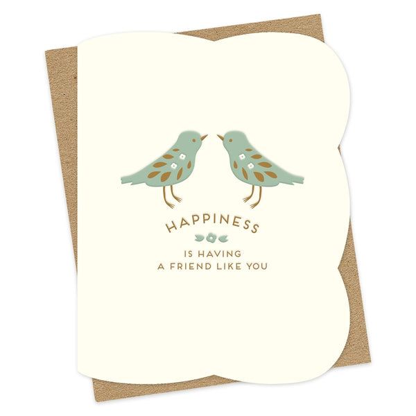 Happy Birds Letterpress Friendship Card