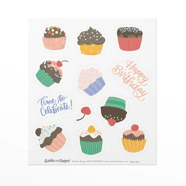 Birthday Cupcake Sticker Sheet