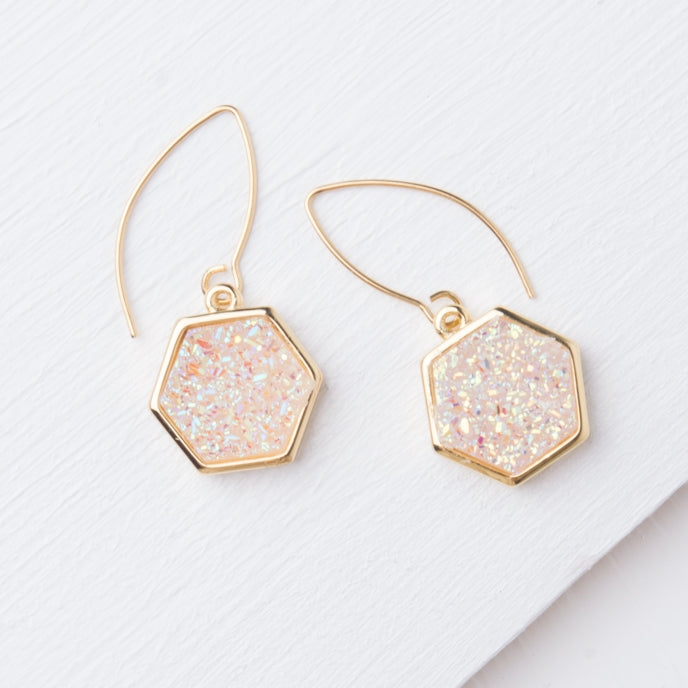Glisten Geometric Opal Earrings