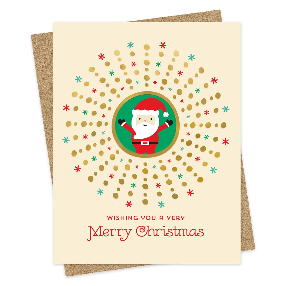 Santa Foil Stamped Holiday Card
