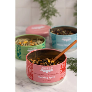 Holiday Trio Tin & Spoon - Organic Black, Green, Herbal Tea