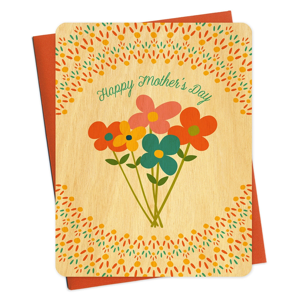 Mom Wildflowers Wood Mother's Day Card