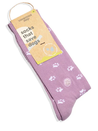 Socks that Save Dogs (Purple Paw Prints)