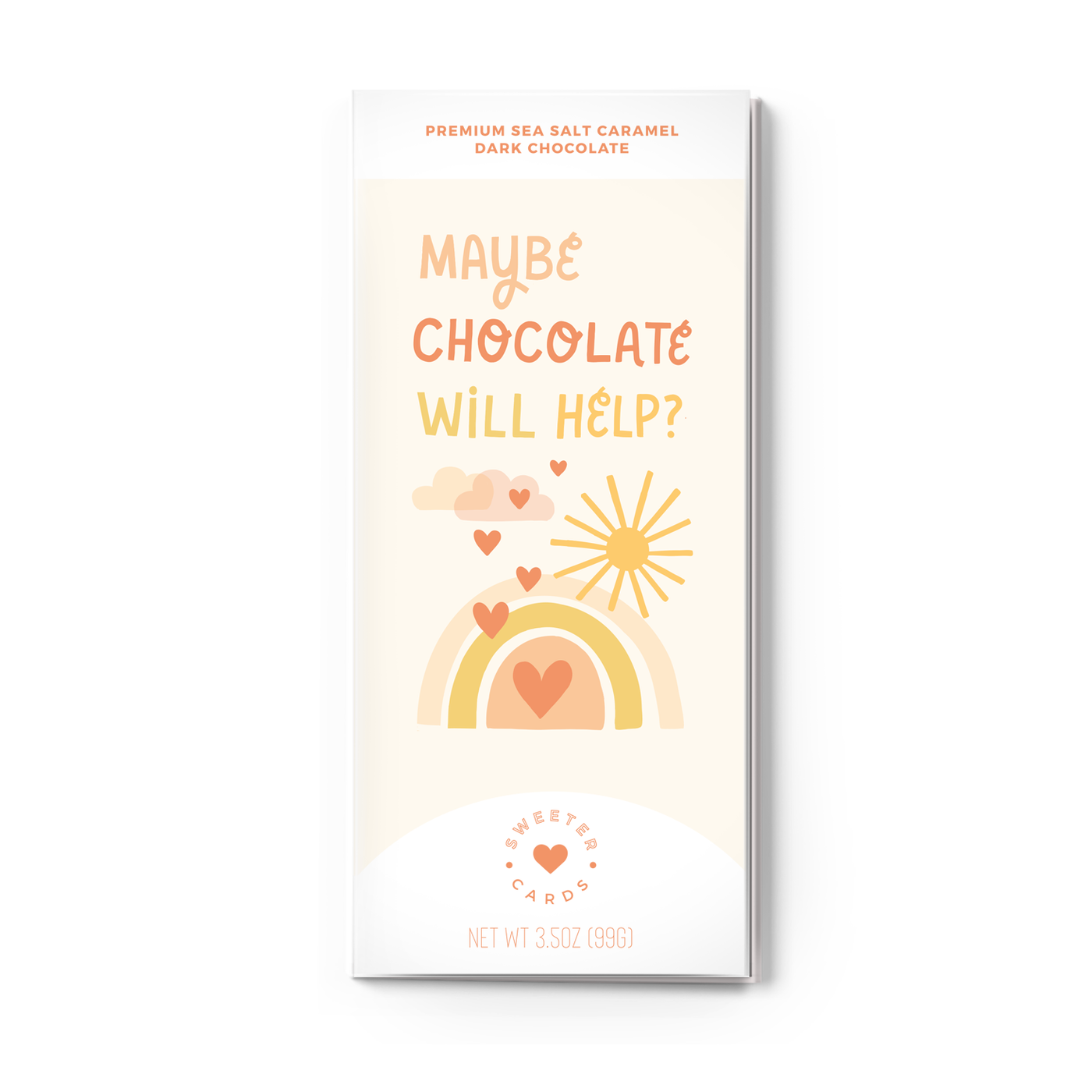 Maybe Chocolate Will Help Sea Salt Caramel Dark Chocolate Card