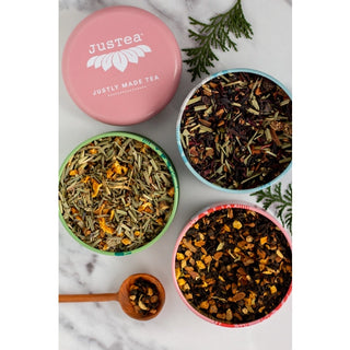 Holiday Trio Tin & Spoon - Organic Black, Green, Herbal Tea