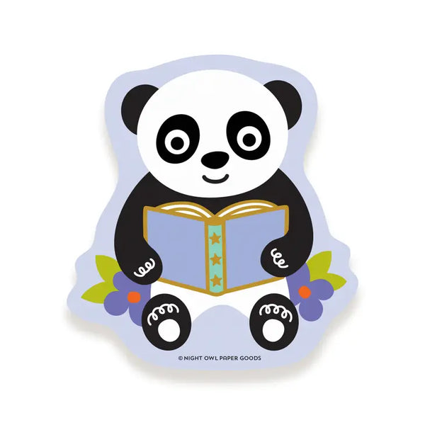 Reading Panda Vinyl Sticker