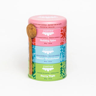 Holiday Trio Tin & Spoon - Organic Black, Green, Herbal Tea