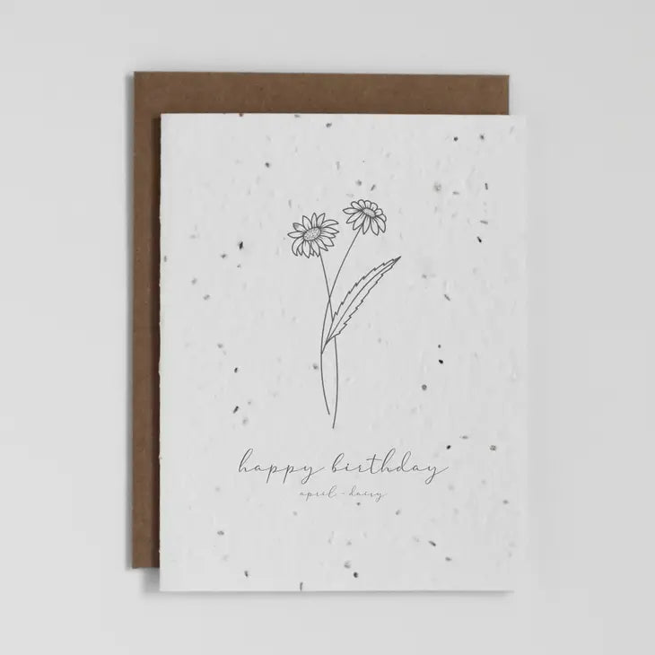 Plantable Card - April Birth Flower (Daisy)