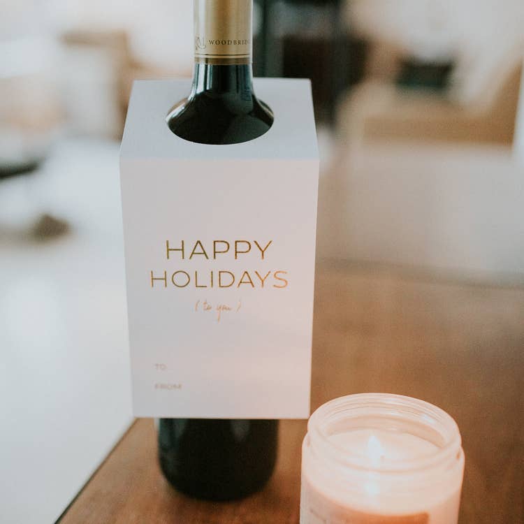 Happy Holidays to You - Wine Bottle Tag