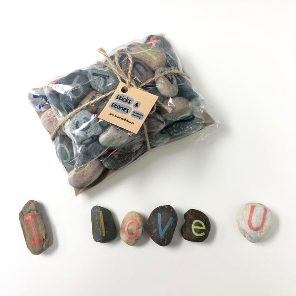 Hand Painted Stone Letters Set