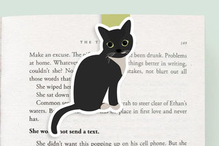 Black Tail Cat Magnetic Bookmark