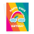 Happy Vibes Sunny Rainbow Sticker Birthday Card