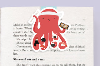Octopus Eating Sushi Books Magnetic Bookmark