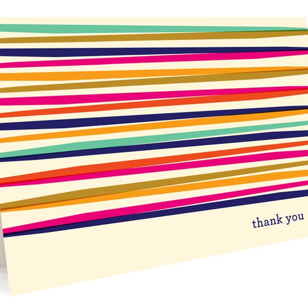 Colourful Lines Thank You Cards - Boxed Set