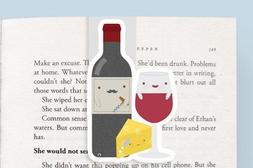 Wine and Cheese Magnetic Bookmark