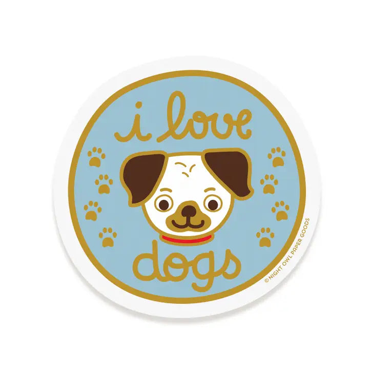 I Love Dogs Vinyl Sticker
