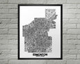 Edmonton Neighbourhood Map Print