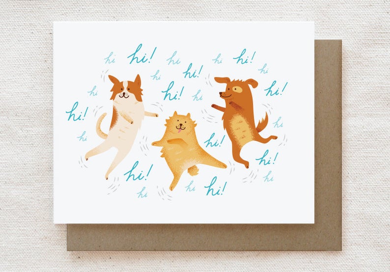 Excited Dogs Card