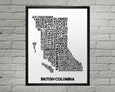 British Columbia Cities Map Print