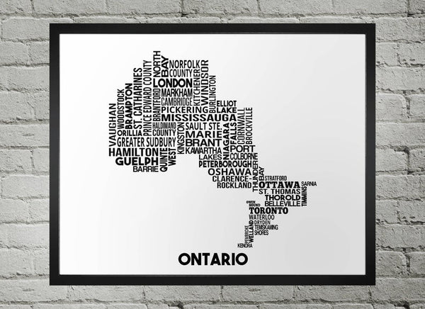 Ontario Cities Map Print