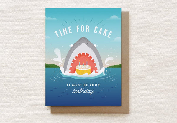 Shark Time for Cake Birthday Card