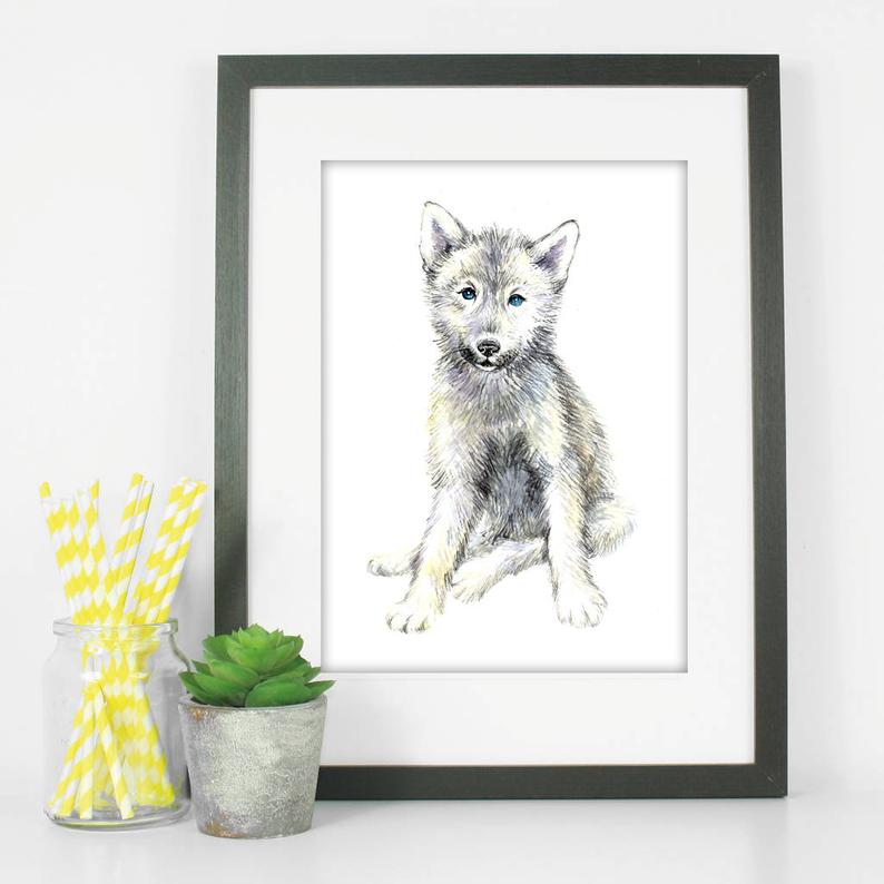 Baby Wolf Pup Art Print