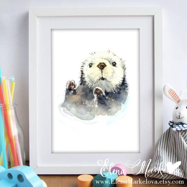 Baby Otter Art Print